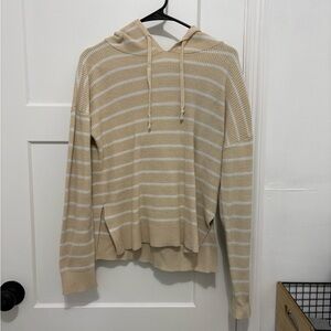 GAP Beige and White Striped Hoodie